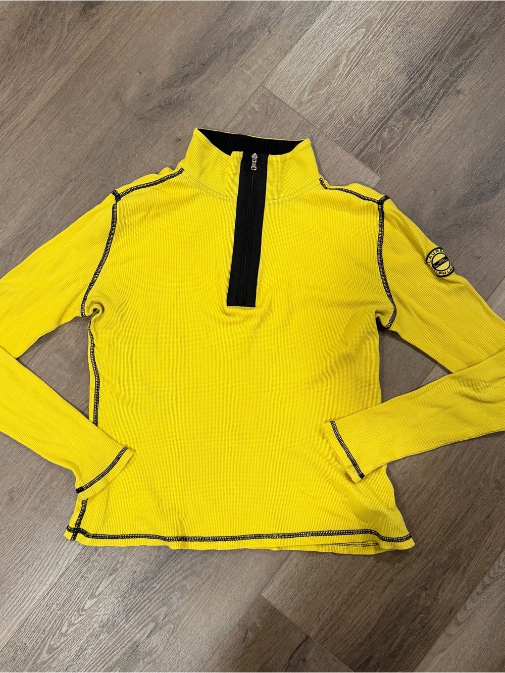 Vintage LRL Lauren Active Ralph Lauren Yellow Waffle Long Sleeve women’s Medium